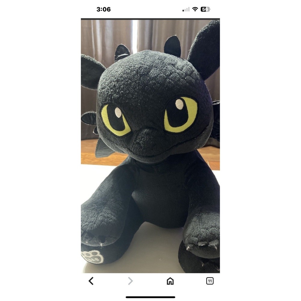 Build-A-Bear -How To‎ Train Your Dragon 14" Toothless Plush Dreamworks 2014